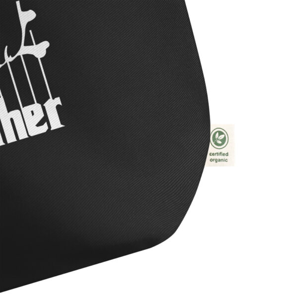 The Dogfather - Black Large organic tote bag - Image 3