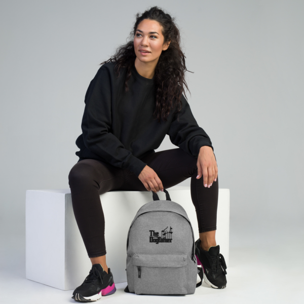 The Dogfather backpack - Grey / Black logo - Embroidered Backpack