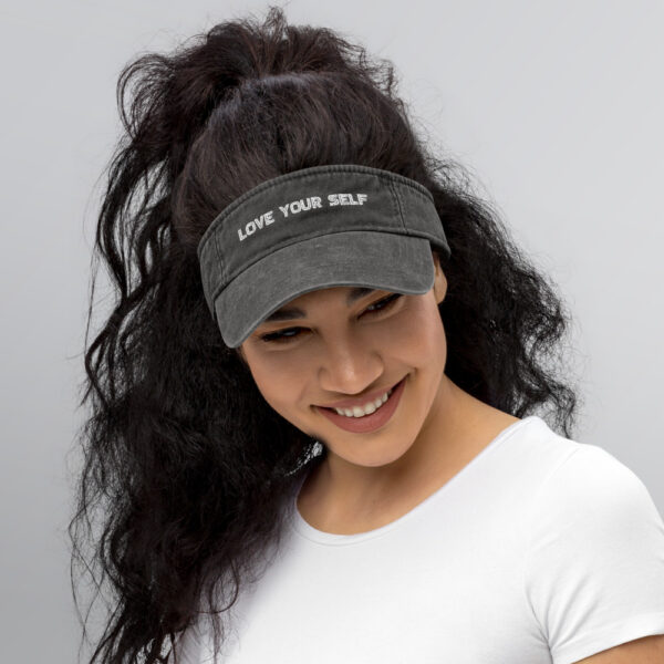 White Logo  - Denim visor - Love Your Self - Image 2